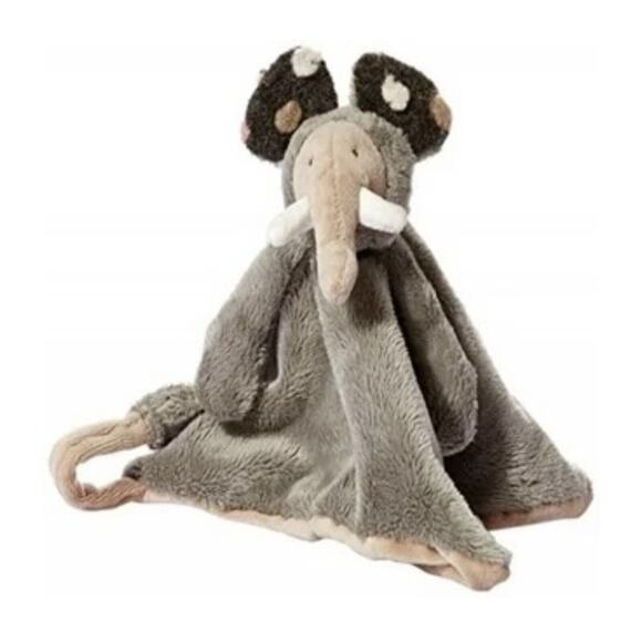 Moulin Roty Les Zazous Gray Elephant Lovey Pacifier Holder Security Blanket - Picture 1 of 10